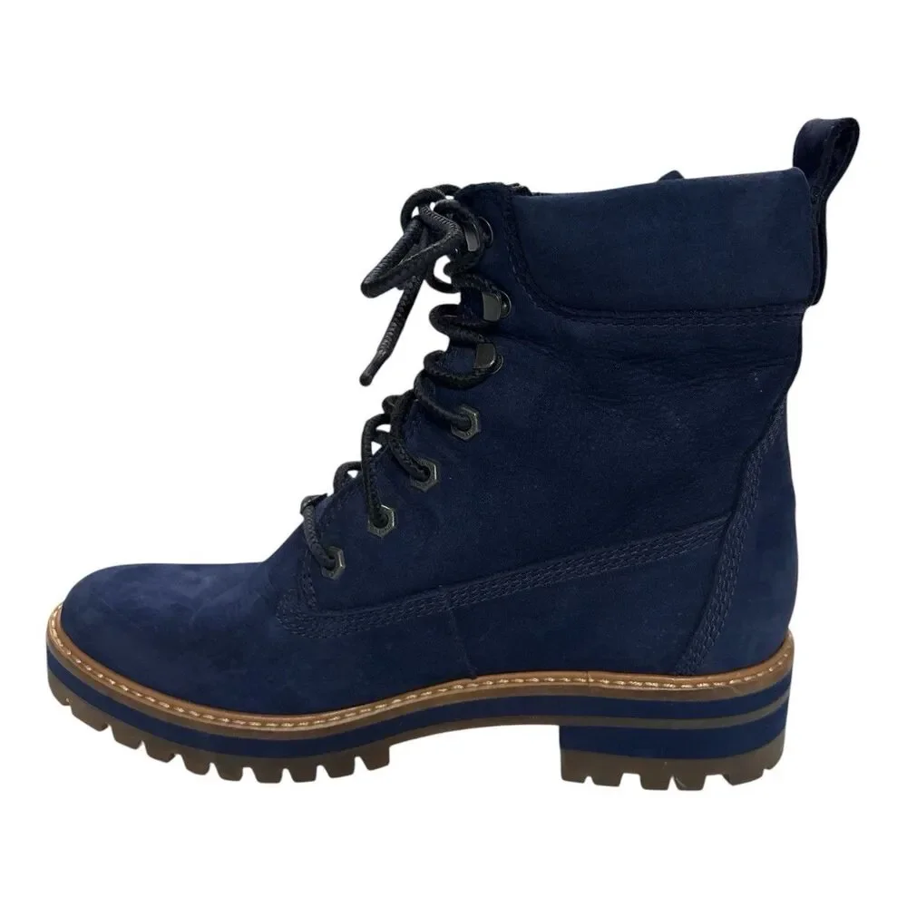 Timberland Courmayeur Valley Women’s Size 9.5 Hiking Boots Blue Nubuck Leather